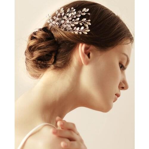Wedding Gold Hair Comb Accessories Crystal Bridal Hair Piece Jewelry Women Headpiece Handmade