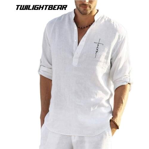 Мужские льняные рубашки Twilight Bear China At AliExpress
