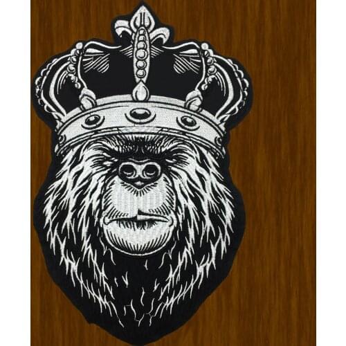 Punk Style Patches largeOrangutan Applique Iron on Clothes Stickers animalEmbroidery Patches For Biker Clothing Large Patch