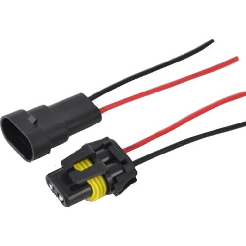 1Set 9005 9006 Female Male Connector with Wire Connectors For HID Plug Socket Adaptor Joint Head HB4 HB3 Harness