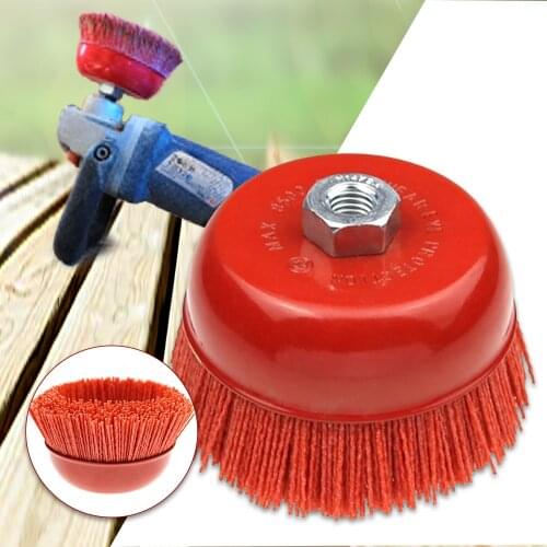 1 Piece 115 x M14 Cup Abrasive Brush Wheel P80 Pile Polymer-Abrasive 4.5 Inch Angle Grinder Tool