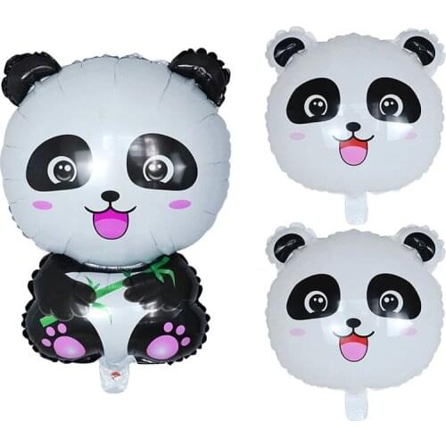 10/50pcs Cute Panda Balloon Aluminium Foil Balloons Animal Head Balloons Bouquet For Baby Shower Birthday Theme Party Supplies