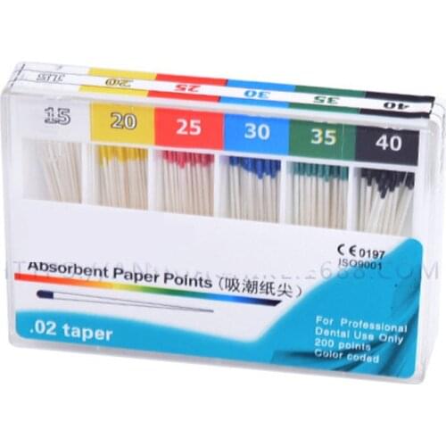 10 boxes/2000pcs Dental Material Absorbent Paper Points Dentist Product 0.02 Taper Root Cancel Endodontics Cotton Fiber Tips