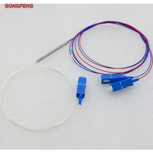 10pcs New Mini Fiber Optic Splitter 0.9mm Single Mode 1x2 SC/UPC 50:50 Optic Fiber Splitter Free Shipping Special Wholesale