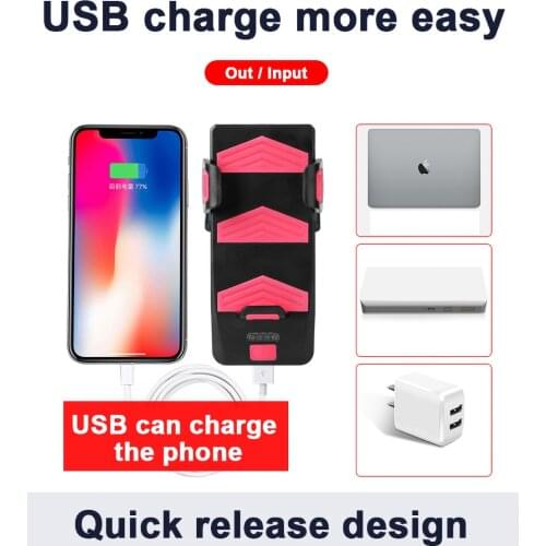 4 In1 Induction Bicycle Front Light Phone Navigation Holder Set USB Rechargeable Smart Headlight Charger Bike Lamp Cycling Flash