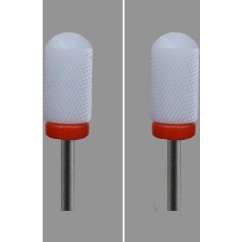 White Ceramic-6Pcs- Nail Drill Bit - Small Rounded Top Bit - (0063.066)