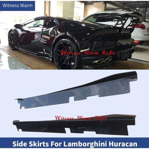 Carbon Fiber Side Skirts Bumper Aprons side Lip Splitters for Lamborghini Huracan LP610 2014 - 2020 Car body kit