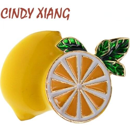 CINDY XIANG New Arrival Enamel Lemon Brooches Unisex Women And Men Cute Fruit Brooch Pins Fashion Jewelry Dress Coat Accessories