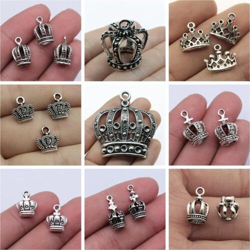 Jewelry findings components Crown Charms for bracelets charm pendant
