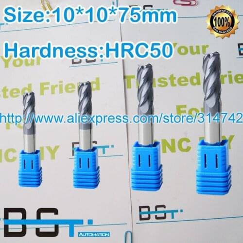 Good Hardness 10MM HRC-50 TIALN Coat 4 Flute Tungsten Carbide End Milling Cutter for Metal Steel Cutting Tools
