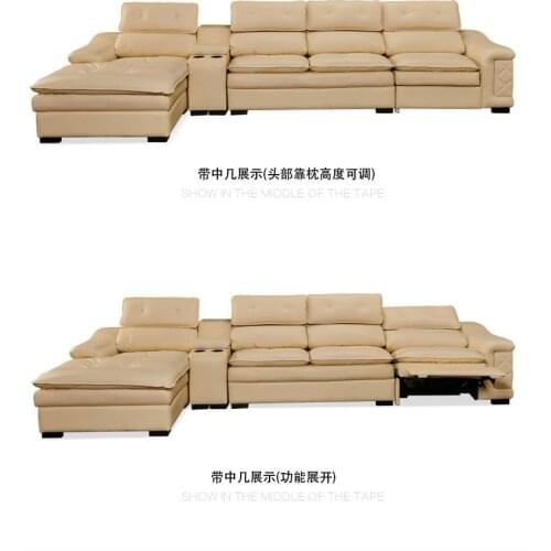 Living room Sofa set диван мебель кровать muebles de sala L shape recliner genuine leather sofa cama puff asiento sala futon