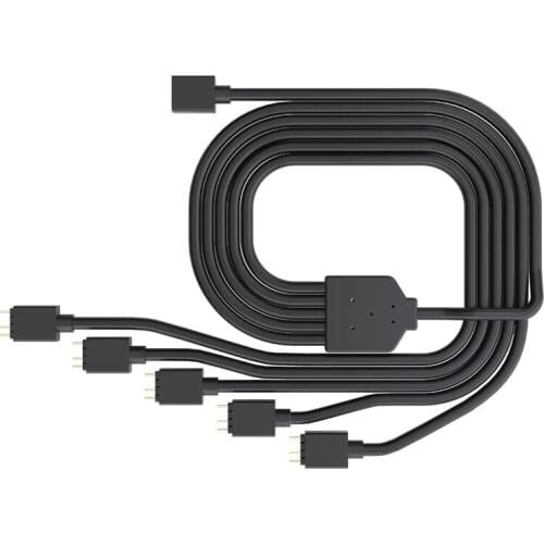 Cooler Master1 to 5 3PIN 5V RGB fan, computer case fan connector cable compatible ARGB extension, for MSI ASUS