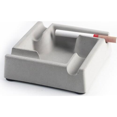 Brief literary concrete material office home square ashtray