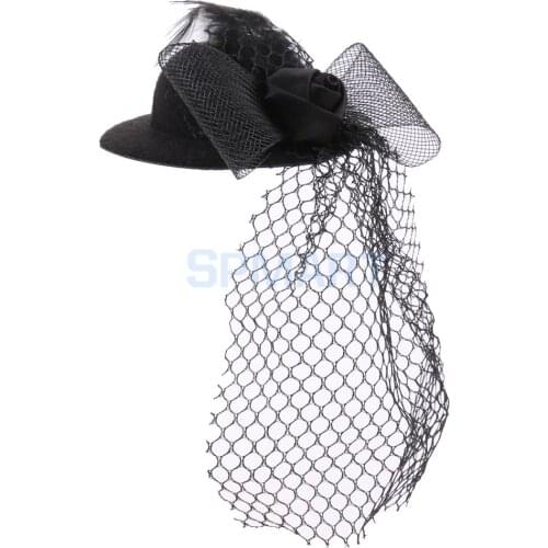 Trendy Lady Vintage Round Bowler Doll Hat Cap for 28-30cm Doll Headdressing Cotume Clothes Accessory