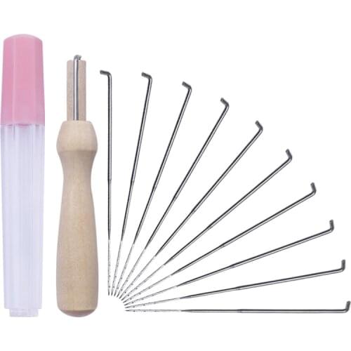 MIUSIE 10pcs 8cm Felting Needles Wool Felt Pocked Needles Set Starter Beginners DIY Craft Wood Handle with Bottle Felt Tool Kit