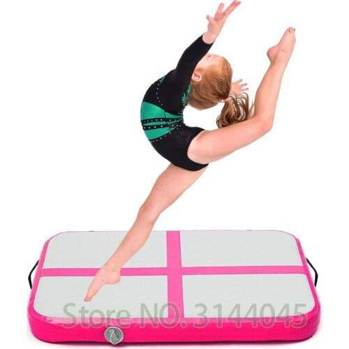 Inflatable Gymnastic Airtrack Tumbling Yoga Air Trampoline Track For birthday Training Taekwondo Cheerleading 1M*0.6M Pink Blue