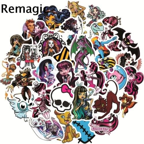 50pcs Monster High Stickers paster Cartoon characters anime movie funny decals scrapbooking diy phone laptop decorations