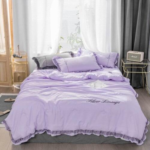 Summer 4PCS quilt washable cotton summer quilt four-piece double summer cool quilt washable air conditioning quilt single core