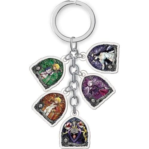 Anime Overlord Keychain Cartoon Chaveiro Llaveros Acrylic Pendant Keyring