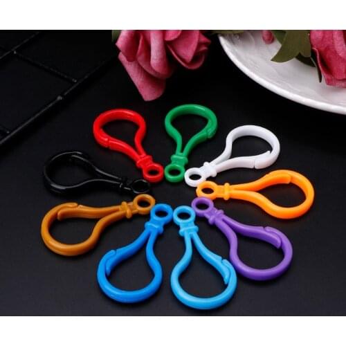 100pcs Plastic Colorful Lamp Shape Buckle Snap Hook Lobster Clasp DIY Needlework Luggage Sewing Handmade Bag Purse Toy Doll Tool