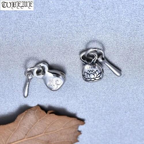 100% 925 Silver Tibetan OM Charm Vintage Sterling Silver Tibetan Lotus Charm Buddhist OM Lotus Charm Amulet