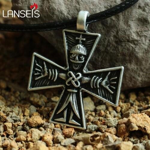 Lanseis 1pcs Crucifix combining Germanic and Byzantine forms pendant Scandinavian viking men necklace jewelry