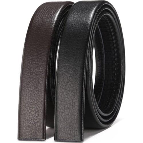 New mens no Buckle Designer Mens Belts Body 3.5cm Wide Split High Quality Men Automatic Belt Body Kemer black coffee