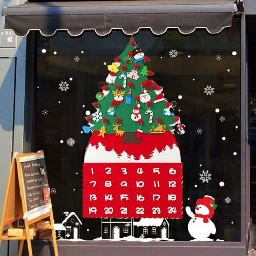 Besegad DIY Christmas Tree Advent Calendar Kit Felt Fabric Countdown Tree with 24 Day Pockets and 24pcs Ornaments for Xmas Decor