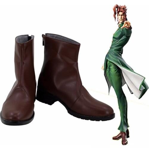 Stardust Crusaders Noriaki Kakyoin Shoes Cosplay JoJos Bizarre Adventure Kakyoin Cosplay Boots Brown Shoes Custom Made Unisex
