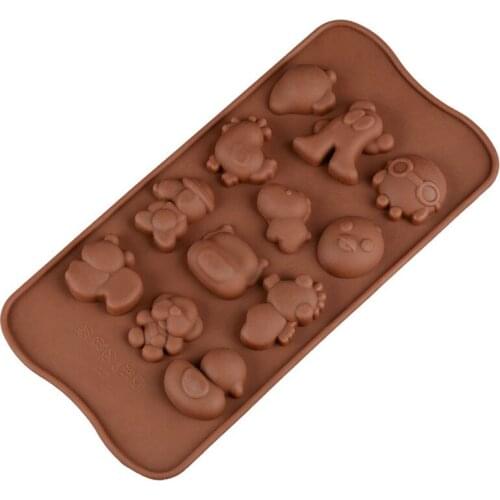 12-Cavity Animal Modeling Silicone Chocolate Mold Creative Candy Bar Fondant Molds Cake Decorating Tools Baking Accessories