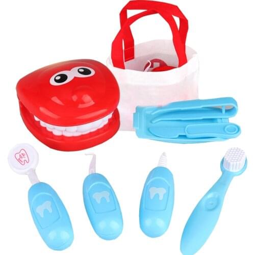 Dentist Check Teeth Pretend Play Toy Model Set Medical Kit Role Play Simulation Learing Educational Toys For Children Kids Baby
