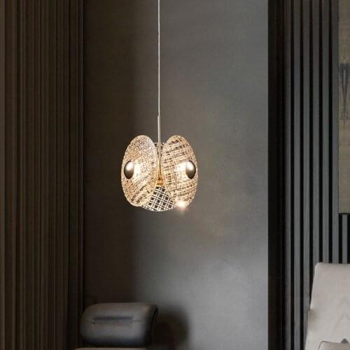 LED Pendant Lights Nordic Hotel Bedroom Bedside Gold Luminaires Luxury Restaurant Simple Bar Glass Decoration Home Hanging Lamp