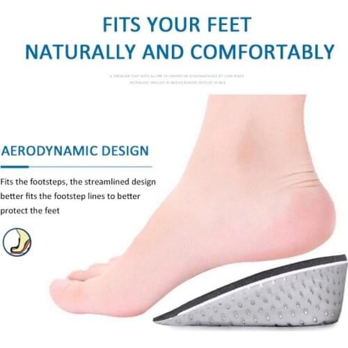 TOP 1 Pair Shoe Insoles Breathable Half Insole Heighten Heel Insert Sports Shoes Pad Cushion Unisex 1-4.5cm Height Increase Inso