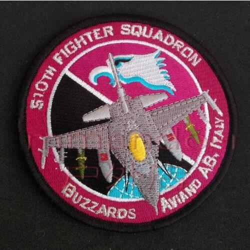 USAF 510th Fighter F-16 Buzzards Aviano AB. ITALY Patch Appliques Backpack Bags Patches Embroidered Badge Souvenirs Collection