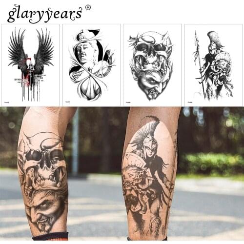 Glaryyears 1 Sheet Waterproof Temporary Tattoo Sticker Fashion Fake Tatoo Monster Makeup Flash Tatto Small Body Art Men Women