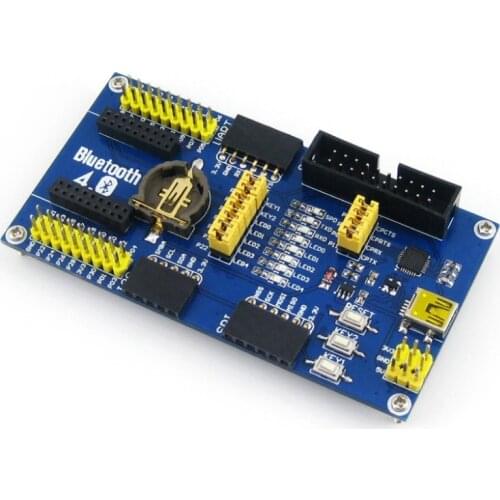 Waveshare BLE400 BLE4.0 Bluetooth Module 2.4G Mother Board for Core51822provides I/O expansion connectors and various interfaces