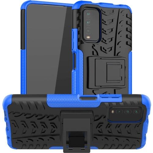 For Xiaomi Poco M3 Case Cover Armor Stand Holder Rugged Silicone Shockproof Bumper Case for