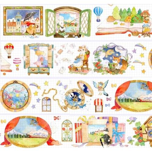 1 Loop Masking Fairy Tale World Bright Pet Fog Forest Paper Tape Packaging Landscape Collage