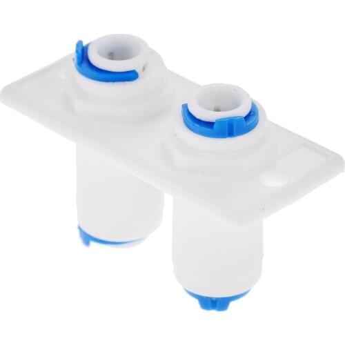 1Pc Reverse Osmosis RO Water System Double Bulkhead Straight 1/4" OD Hose Quick Fitting Connector Aquarium Plastic Pipe Coupling