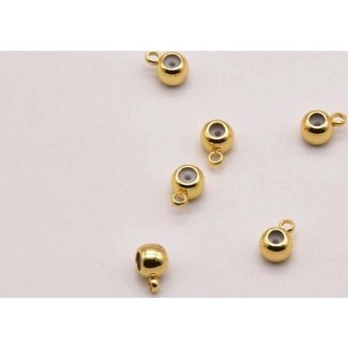 10 Pcs 4.2mm Gold Color Pendant Beads Bead Loose Spacer For Diy Jewelry Bracelet Making Accessories Supplies Wholesale JA0167