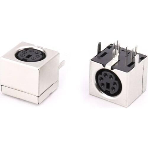10pcs Mini 6-pin Din Socket Connectors PS-2 Female Plug PCB Solder Connector PC Mouse -hol