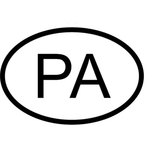 14.6CM*9.9CM PA PANAMA COUNTRY CODE OVAL CAR STICKER VINYL DECAL Black Silver C10-01312