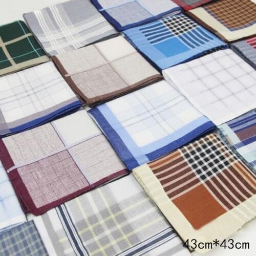 3Pcs/lot High Quality Handkerchiefs Unisex Plaid Kerchief 100% Cotton Tartan Handkerchief