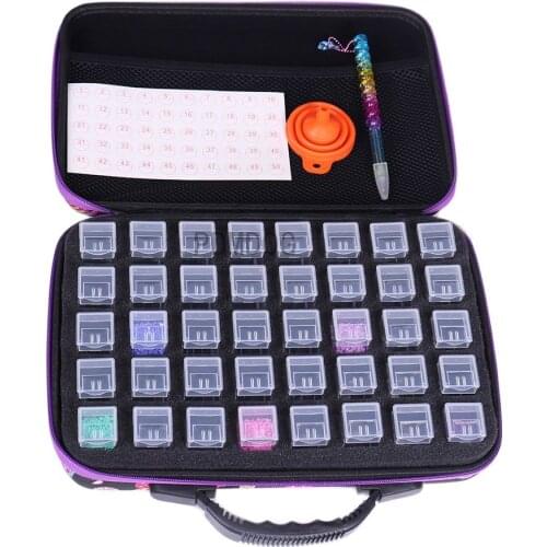 40 Bottle Diamond Painting Box Tool Container Storage Box Carry Case Holder Hand Bag ZipperDiamond Cross Stitch Accessories