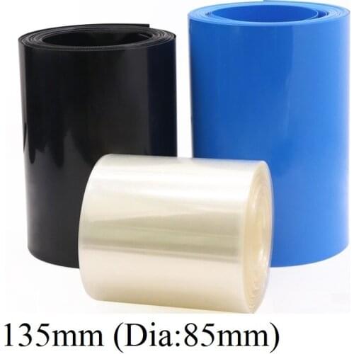 5M 135mm Width 18650 Lithium Battery Film Wrap PVC Heat Shrink Tube Sheath Cover Insulated Cable Sleeve Pack Protection Multicol