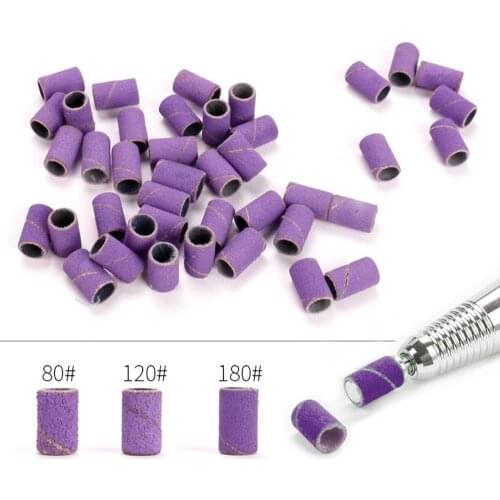 50/100Pcs Sanding Bands Electric Nail Drill Bit Accessories Nail UV Gel Polish Removal 80# 120# 180# Sand Circle Manicure Tool