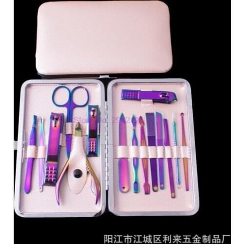 50sets Manicure Stainless Steel Nail clipper Scissors Set Suit Kits Nail Art Tool Nail makeup tool 15pcs/set beauty