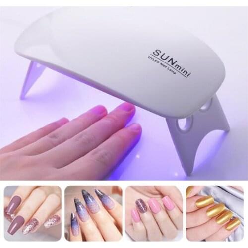 6W Mini Nail Lamp Pink White Nail Dryer Machine UV LED Lamp Portable Micro USB Cable Home Use Drying Lamp For Gel Varnish