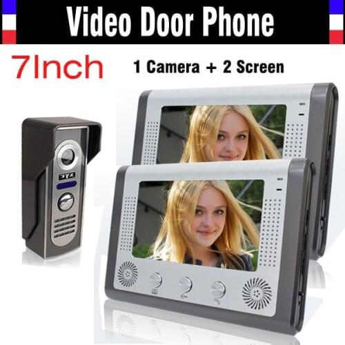 7 Inch LCD Monitor Video Door Phone Video Doorbell System IR Night Version Camera video intercom kit Video Doorphone 2-Monitor