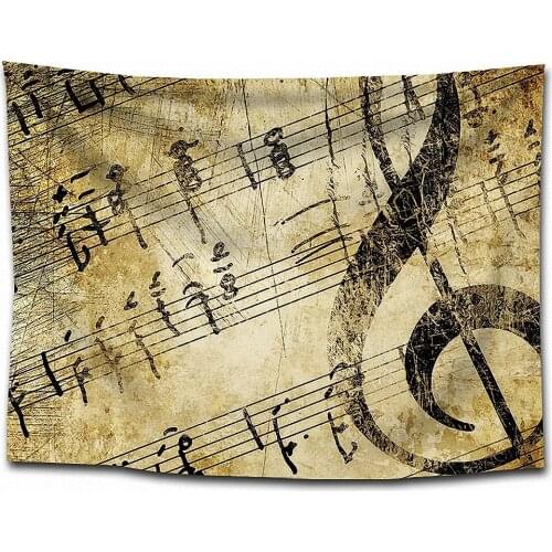 Large Musical Notes Hip Hop Rock Tapestry Wall Art Rock Reggae Flag Banners Hanging Paintings Wall Carpet Wallpaper Home Decor F